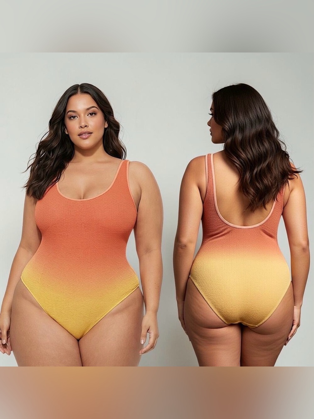 Good American Sunset Ombre Scoop One-Piece Swimsuit